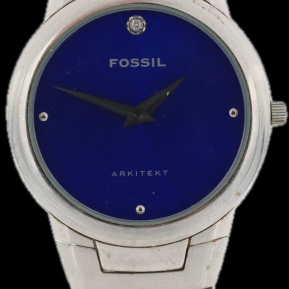 Vintage Fossil FS-3004 Diamond Blue Arkitekt Men's Quartz Wristwatch Steel - Picture 3 of 5
